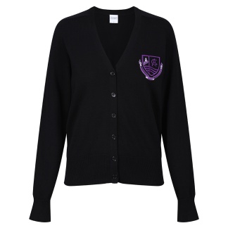 Clydeview Academy Girls Knitted Cardigan in Black, Clydeview Academy