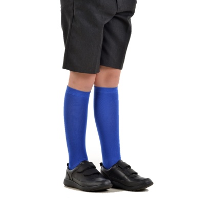 Girls Knee High Socks (2 Pair Pack) (Royal), Socks + Tights, Cumbrae Primary, King's Oak Primary, Kirn Primary, Wemyss Bay Primary
